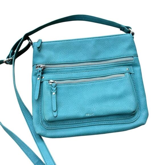 Relic Riley by Fossil Women's Turquoise Crossbody Bag Adjustable Strap Casual - Picture 11 of 15